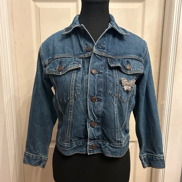 Upcycled Hand-Embellished Women’s Levi Strauss Signature Jean Jacket, size S - Picture 2 of 5